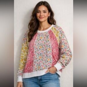 BODEN Printed Floral Cotton Sweatshirt - size large